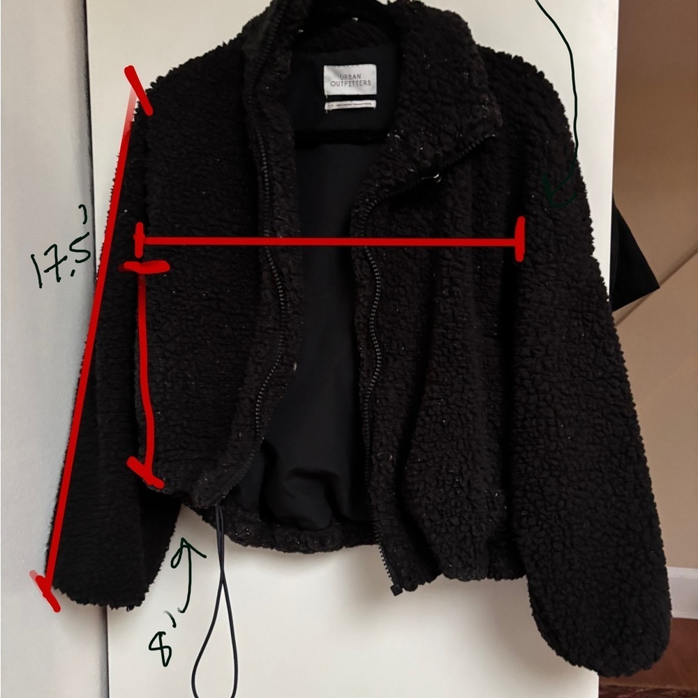 Urban Outfitters Black Teddy Jacket Cozy Fleece Style - Picture 2 of 4